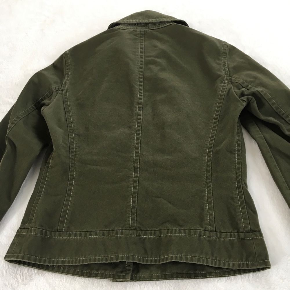 J Crew Military Green Blazer Jacket 100% Cotton XS - Picture 2 of 8